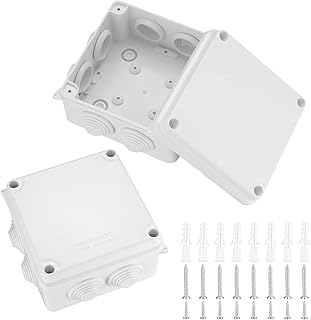 2 Pcs Waterproof Junction Box, IP65 Electrical Project Box Dustproof Weatherproof, ABS Outdoor Cable Enclosure Junction Boxes for Outdoor Indoor Electronics Cable Boxes - 100*100*70 mm