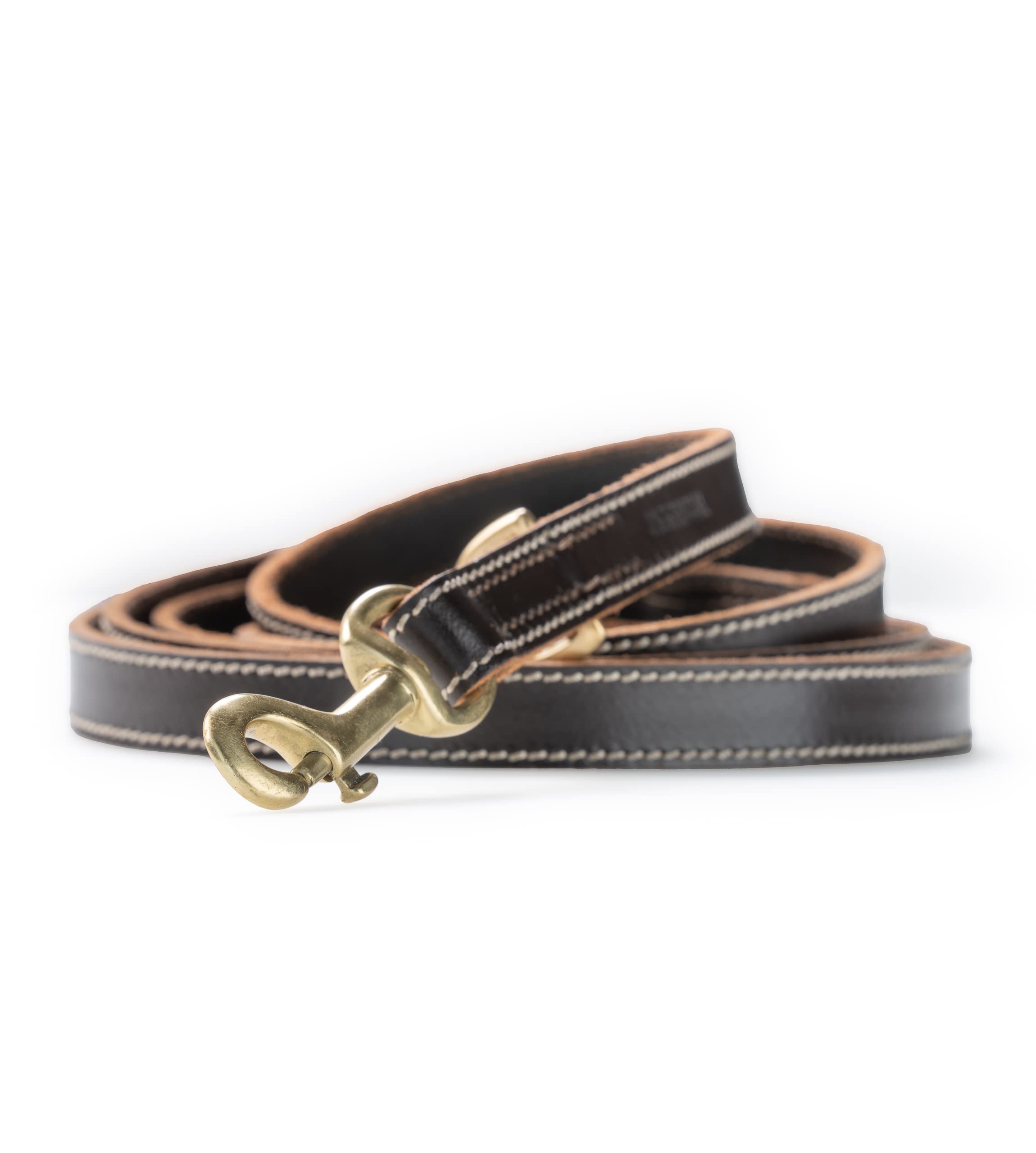 Correa de piel para perros – Correa ajustable varias veces 2,40 m – Correa de piel para perros extremadamente estable con mosquetón de latón – Correa de piel auténtica larga Timmy (marrón oscuro)
