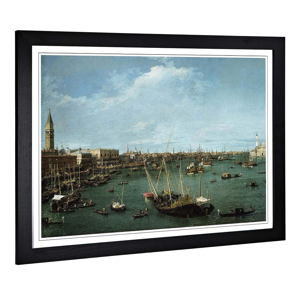 Big Box Art Framed Print of Giovanni Canaletto San Marco, Venice Design | Wall Art Picture | Home Decor for Kitchen, Living Room, Bedroom, Hallway, Black, A2 / 24.5x18 Inch / 62x45cm