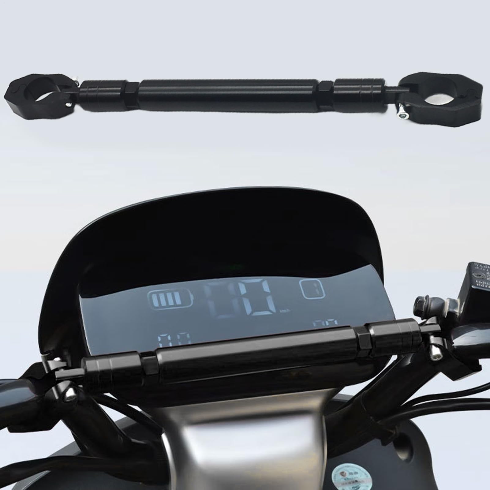Barra di bilanciamento moto - Staffa stabilizzatore sterzo per accessori moto | Strumento di modifica per fissaggio del telefono cellulare, illuminazione LED, supporti GPS e regolazione del manubrio