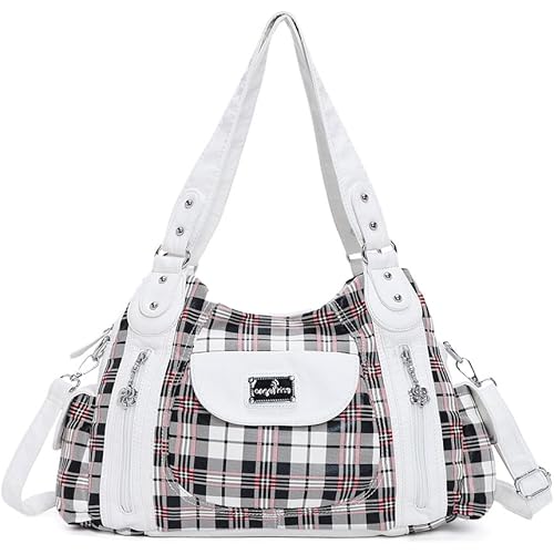 Angel Kiss Purses for Women, Large Shoulder Bag Hobo Tote Purse Mutipocket Faux Leather Satchel Hobo Purse