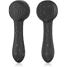 Facial Cleansing Brush Silicone Face Scrubber Waterproof Rechargeable Exfoliator Massage Device for Men &amp; Women, Deep Pore Cleansing, Exfoliating, Removing Blackhead Electric Face Scrub Brush (Black)