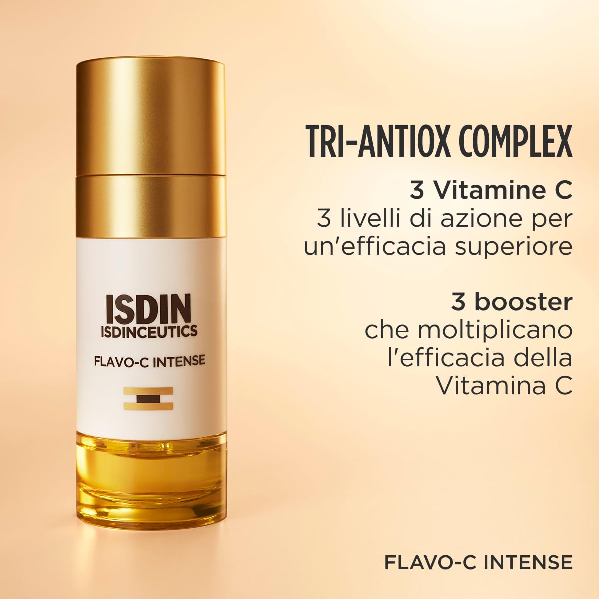 ISDIN Isdinceutics Flavo-C Intense, Siero Antietà Bifasico con il 15% di Vitamina C, Aiuta a Correggere i 9 Segni dell'Invecchiamento, 50 ml