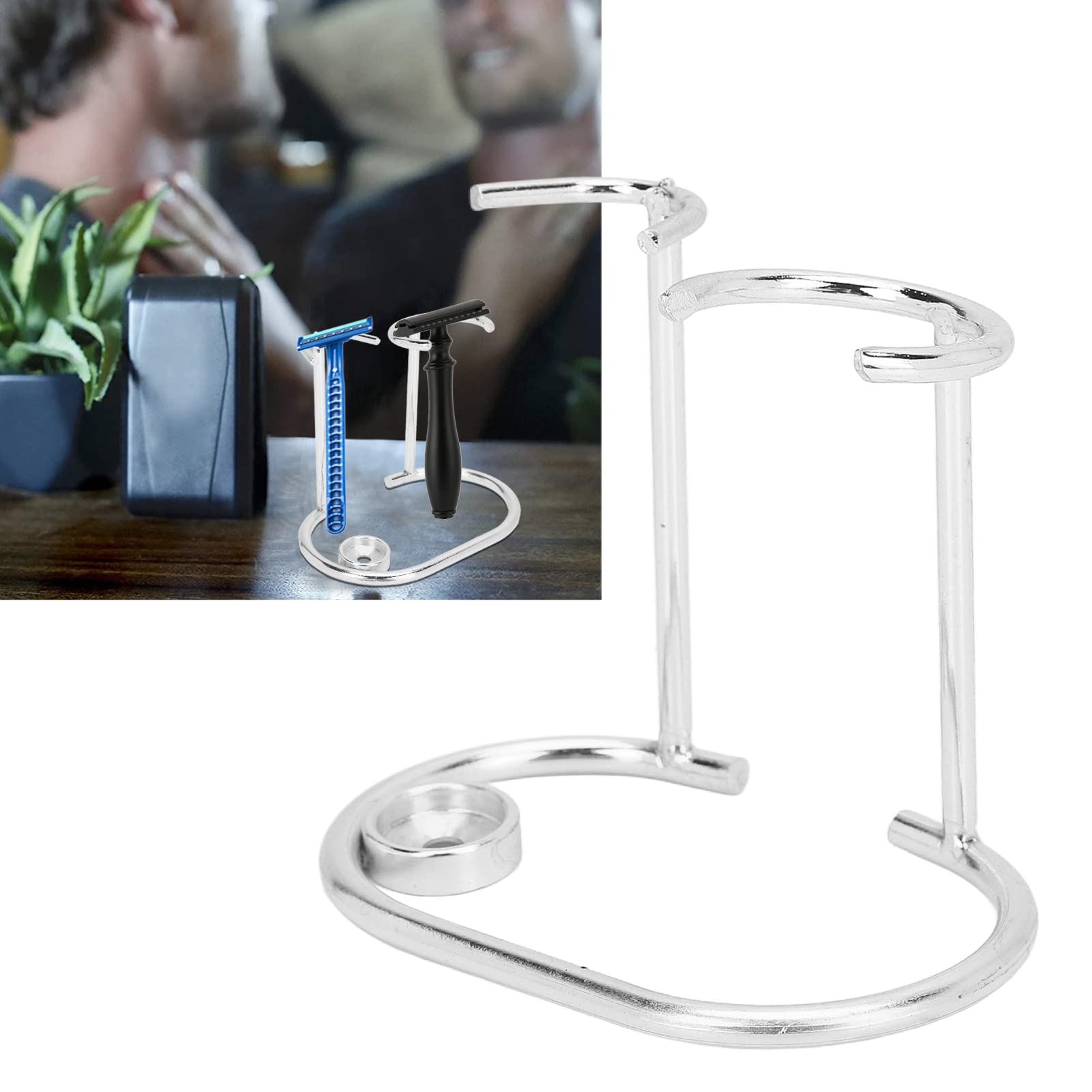 Ymiko Stand, Stainless Steel Modern Design Rustless Small Portable Shaving Brush Holder Stand