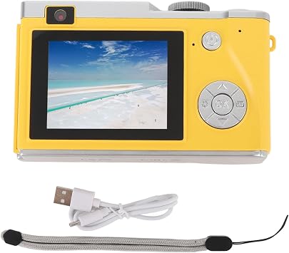 4k 64mp Hdデジタルカメラ、2.4インチipsカラースクリーン付きポータブルccdカメラ、16倍デジタルズーム 手ブレ防止カメラ フィルライト付き 旅行や初心者向け64gb