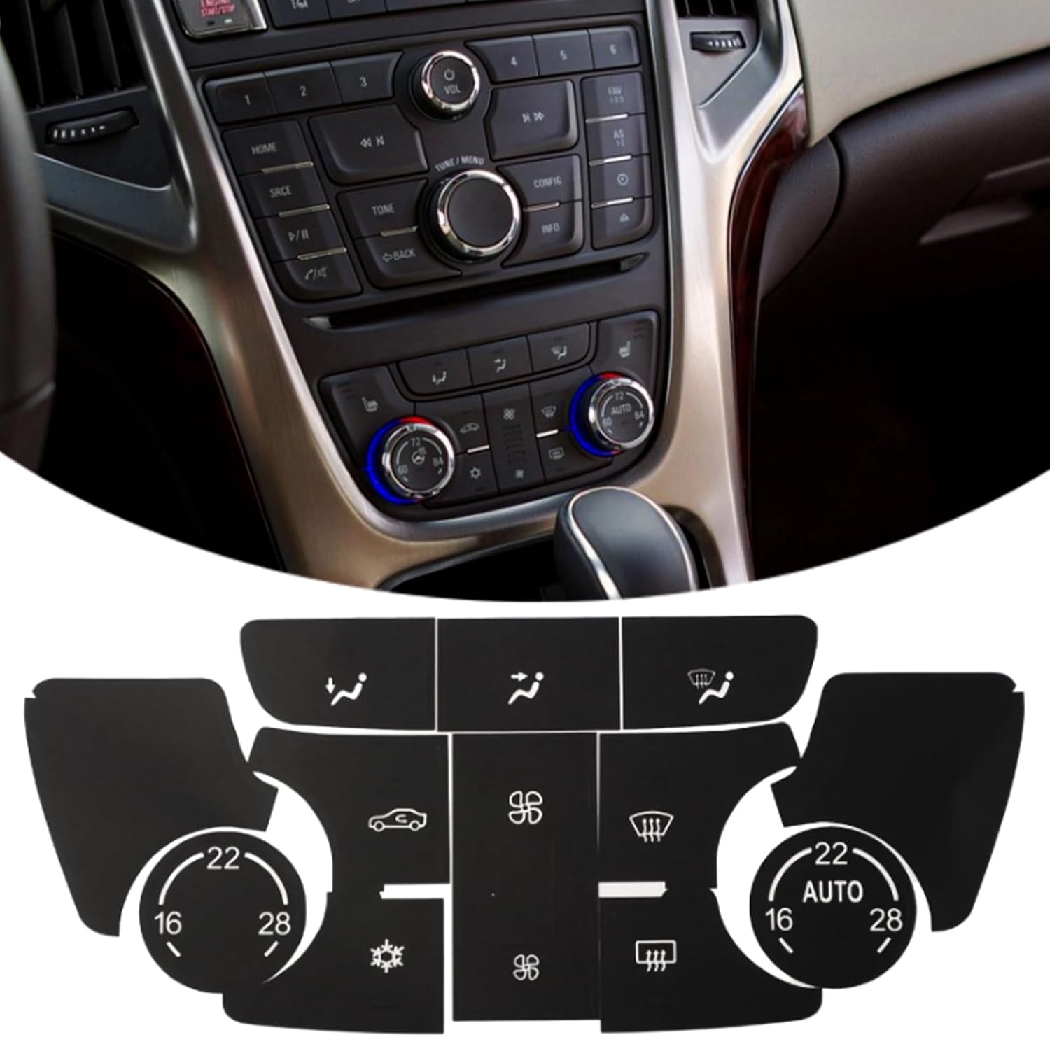 Suitable for Buick Encore/Veyron Air Conditioning AC Centre Button Repair Sticker Set Car Automobiles Interior Accessories (Automatic Payment image 2