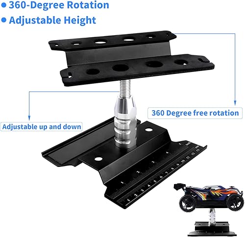 Miniatura 3 de Soporte de trabajo para automóvil RC, kit de herramientas de reparación, estación de trabajo de aleación de aluminio, rotación de 360 grados con kit