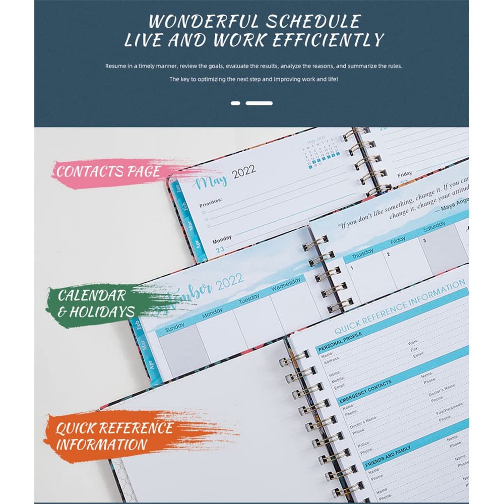 Agenda per pianificazione dei fiori, agenda giornaliera, agenda annuale, agenda annuale, formato A5, quaderno inglese, C