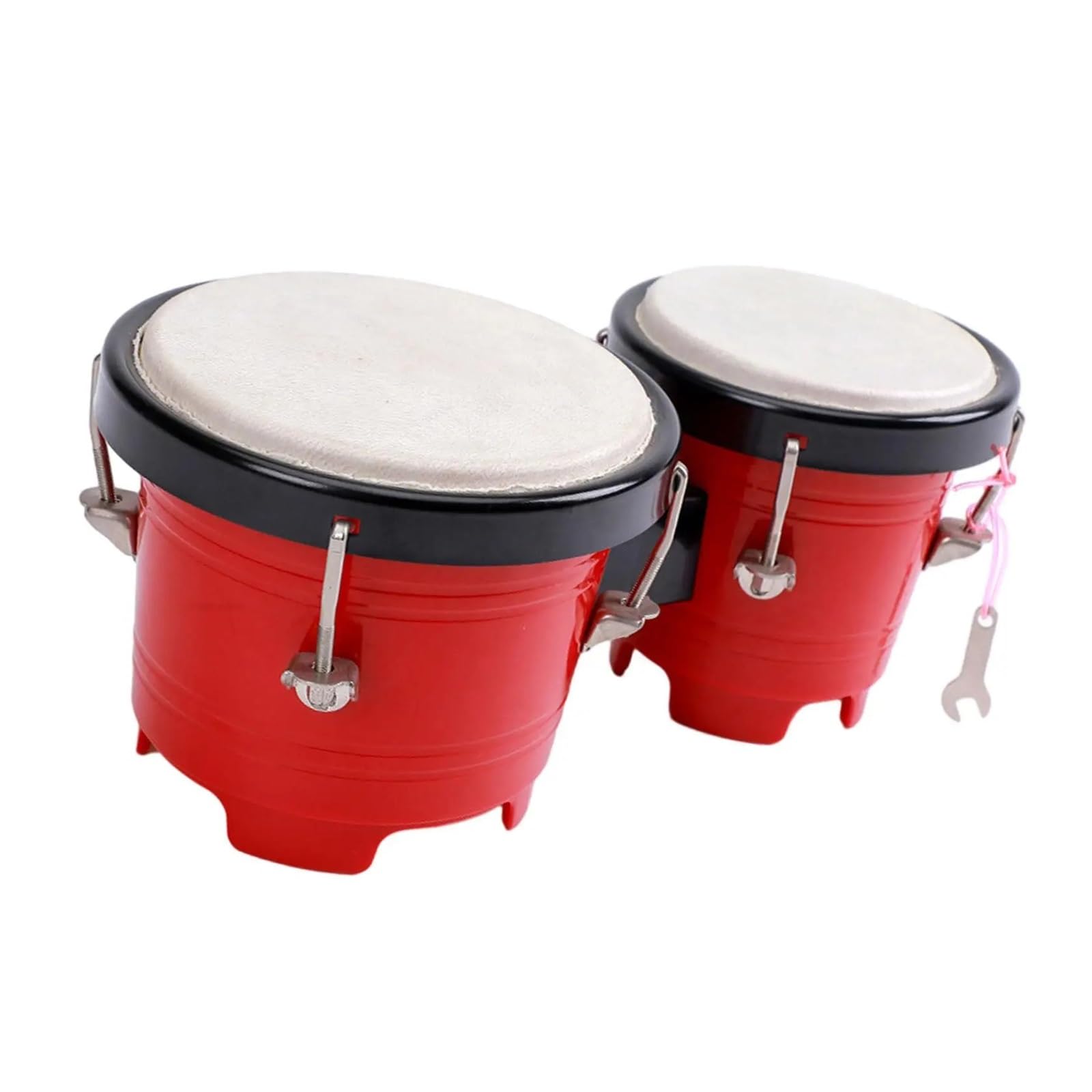 Bongos Juego de batería Bongos percusión profesional, tambor mano afinado, instrumentos musicales educativos for principiantes, niños y niñas(Red)