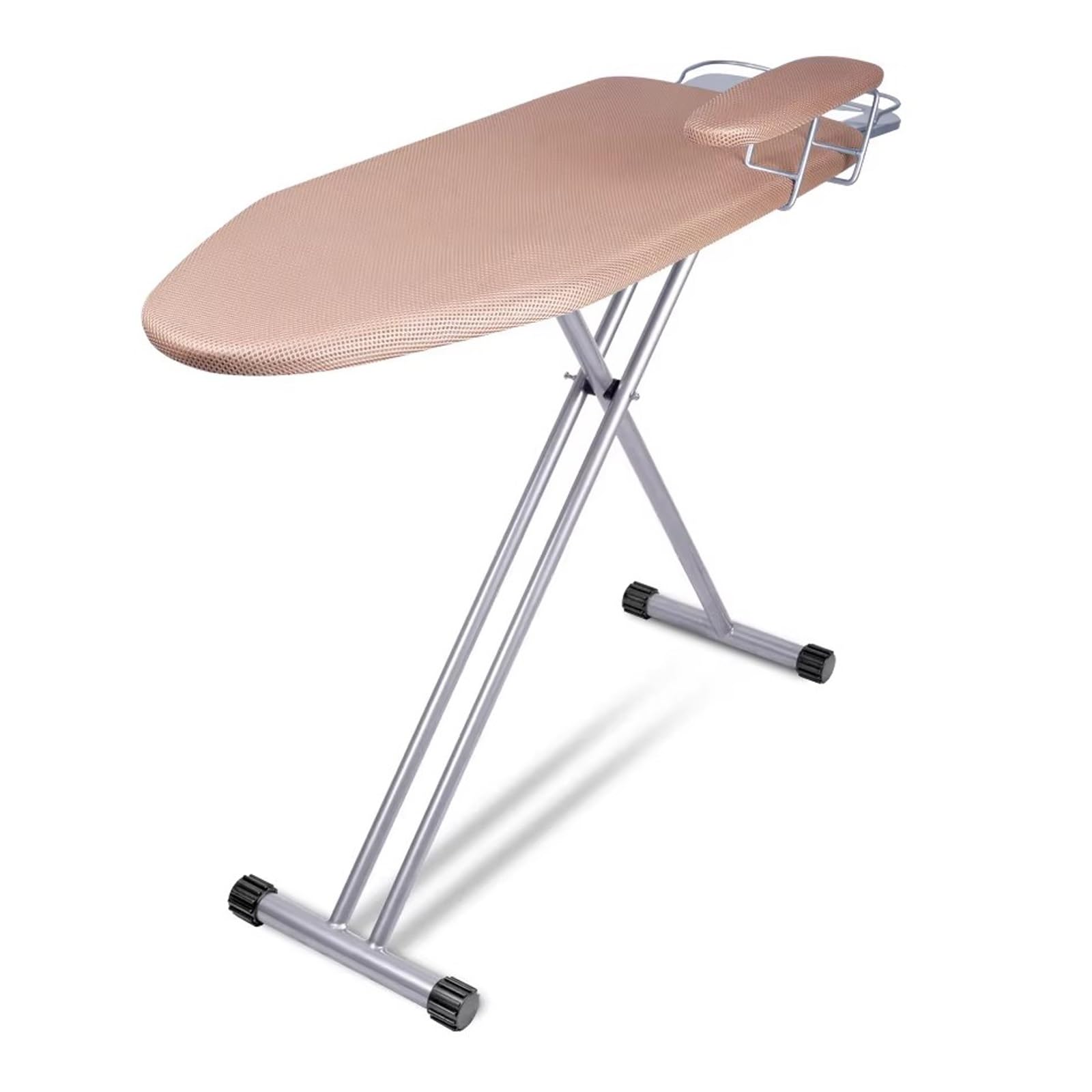 Tabla de Planchar, Altura Regulable, Tablero 92cmx33cm, Malla Metálica, con Soporte para Plancha, No se Desliza y No Araña, Patas Antideslizantes, Plegable