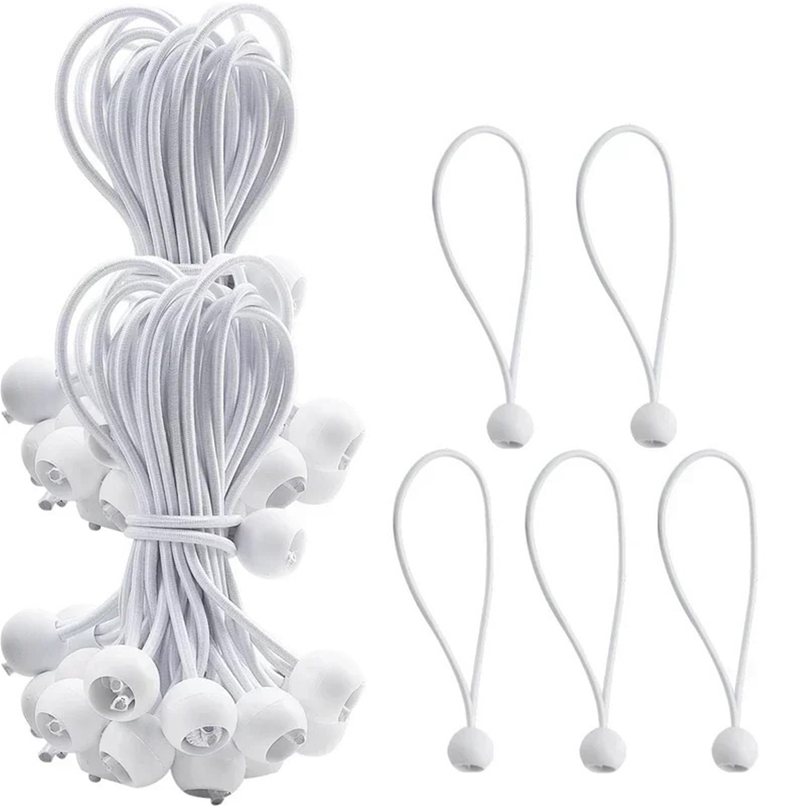 Ball Bungee Cord 90Pcs Bungee Ball Tarps Canvas Tarpaulin Flagpole Ties Cord Ends Elastic Rope Fixed(15cm)