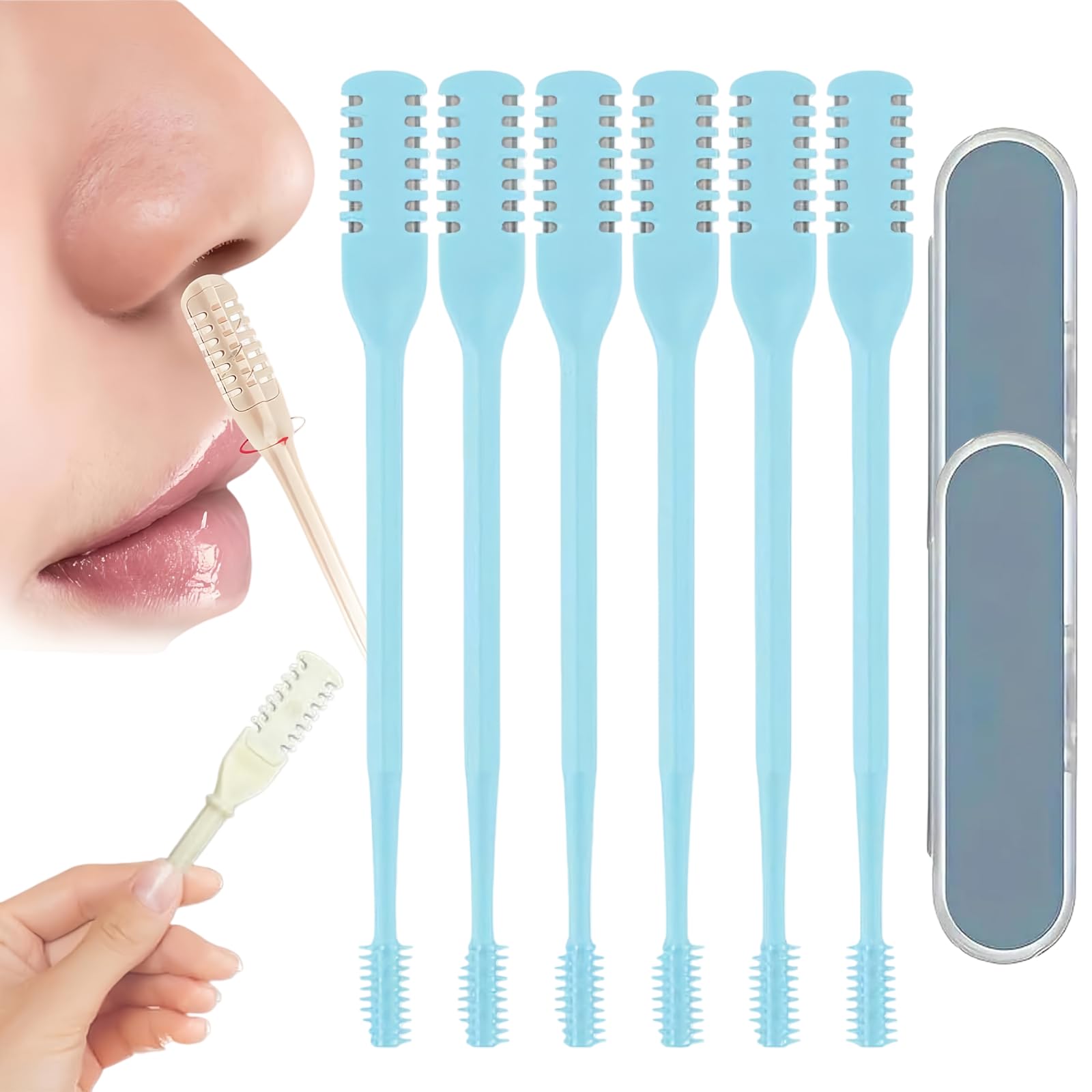 UBIETY 2-in-1 Nasal Hair Cutter Upgrade Double Sided Nose Hair Knife Portable Nostril Hair Remover Tool 360 Nose