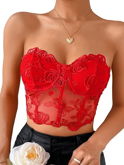 トップス Kaeri Amazon.com: Kaei&Shi Lingerie Top for Women,Underwire Floral