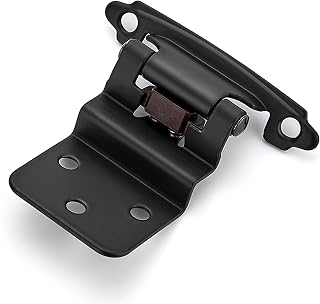 Ravinte 60 Pack (30 Pairs) 3/8" Inset Matte Black Self-Closing Cabinet Hinges for Kitchen & Bathroom - Quiet, Durable Stainless Steel