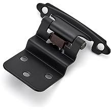 Ravinte 30 Packs 15 Pairs 3/8" Inset Matte Black Cabinet Hinge,Self Closing Hinges for Kitchen/Bathroom/Furniture Cabinets & Doors,Decorative Cabinet Hardware Kitchen Cabinet Hinges with Door Bumper