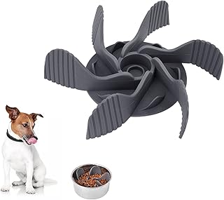 FuninCrea Slow Feeder Dog Bowls Insert, Spiral Slow Feeder Insert with Strong Octopus Suction Cups, Silicone Slow Feeder Bowls Compatible with Regular Bowls to Slow Down Eating (A01)