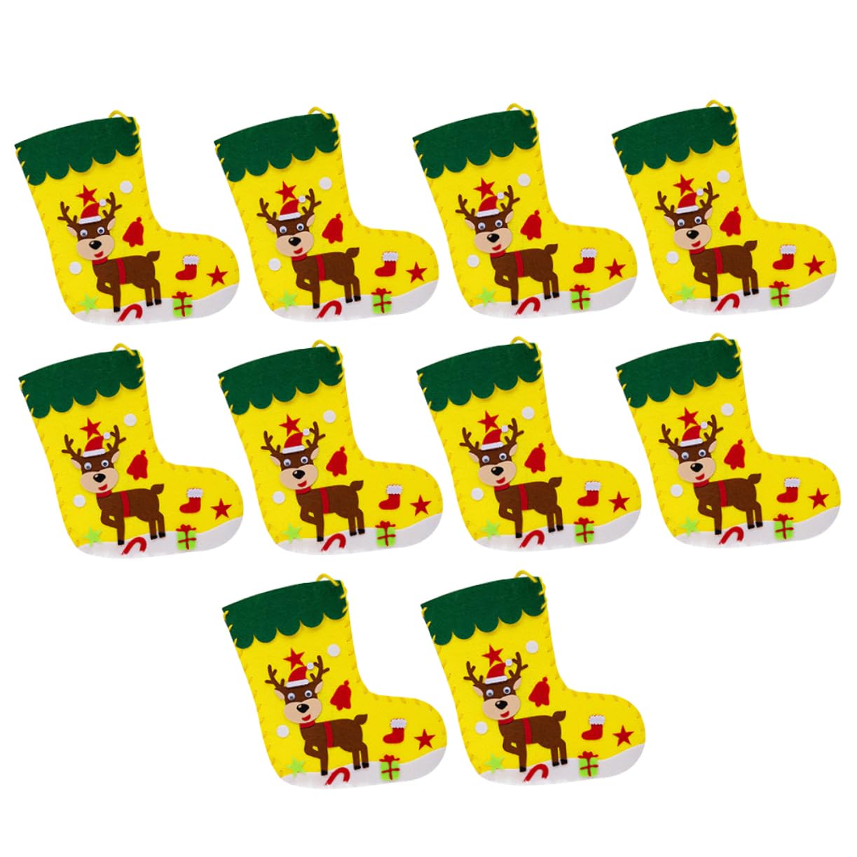 Toyvian 30piezas Kit De Manualidades De Calcetines Navideños Para Materiales Creativos Para Decoración De Navidad Infantiles y Actividades De Manualidades