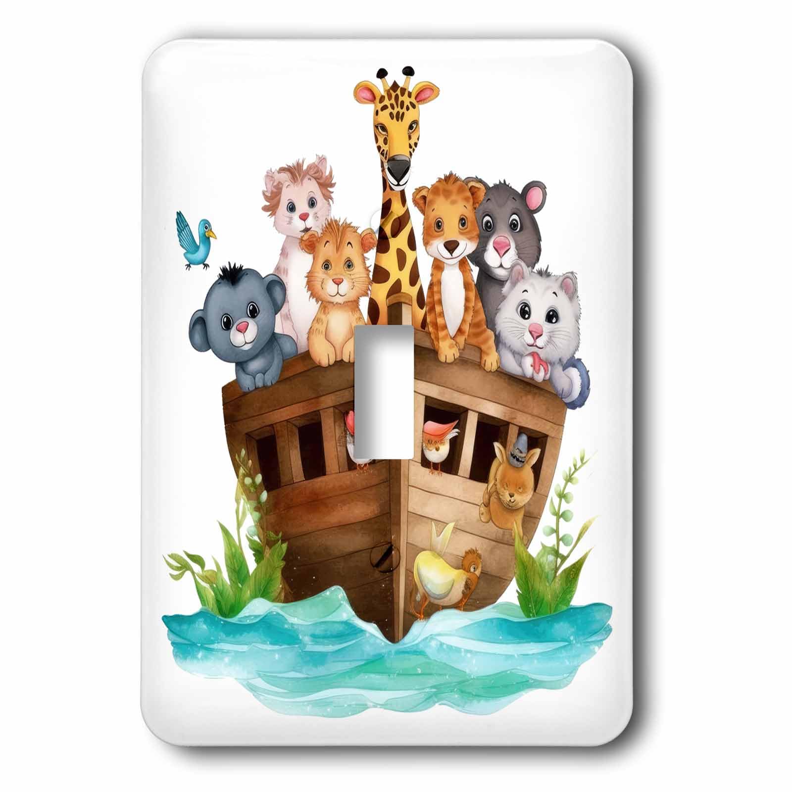 3dRose Noahs Ark Illustration - Light Switch Covers (lsp-383665-1)