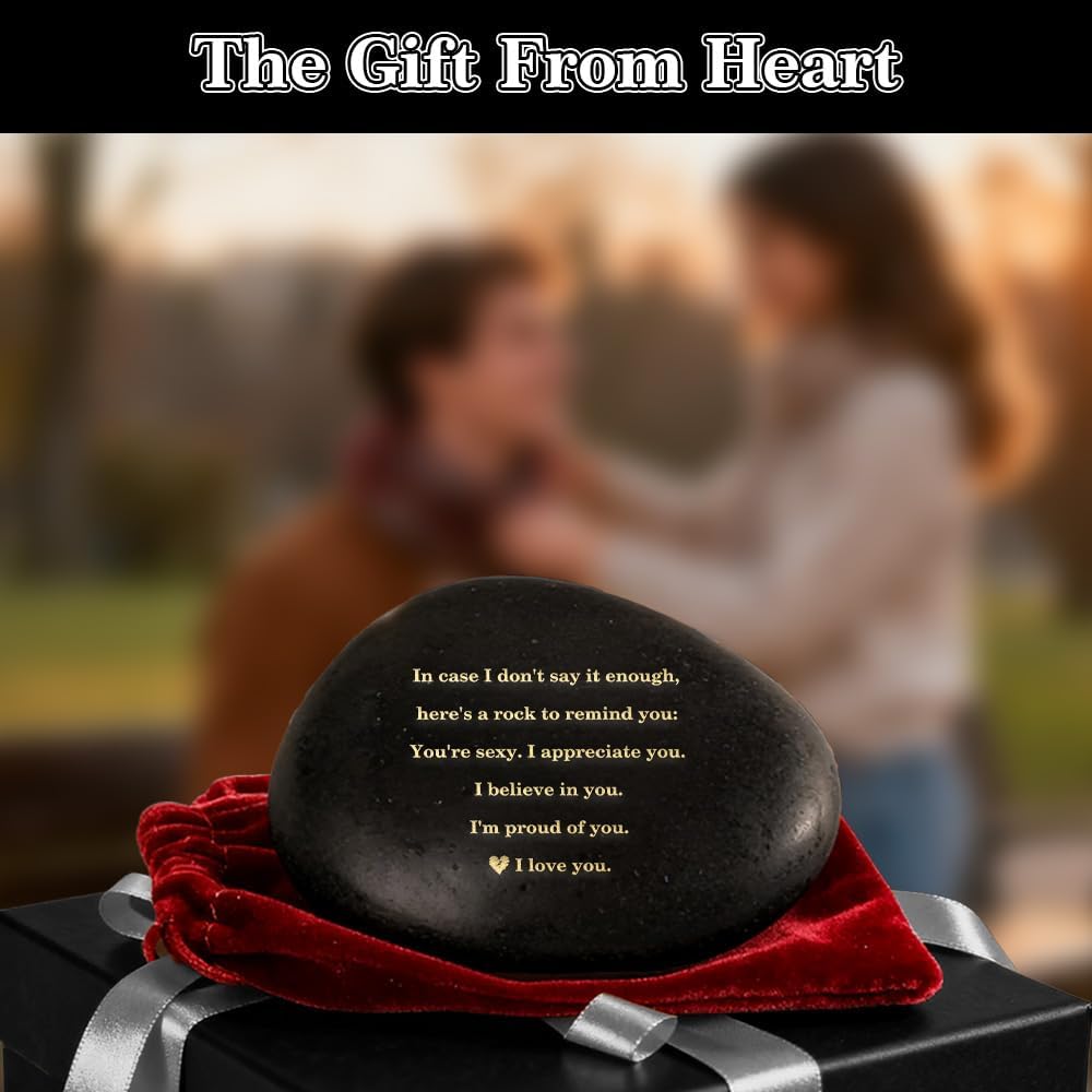 Romantic I Love You Gifts for Him Her Husband Wife Anniversary Christmas Valentines Day Birhtday Gifts for Him Her Boyfriend Girlfriend I Love You Engraved Rock Keepsake Home Desk Decor Stone - Image 6