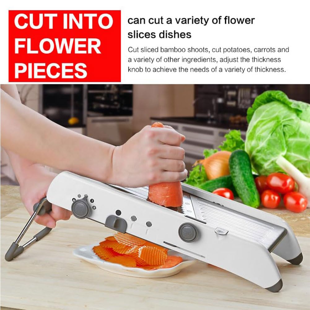 QUTBAG Cortadora De Mandolina, Cortadora En Juliana De Acero Inoxidable 4 En 1, Rallador De Queso para El Hogar, Mandolina De Cocina Multifuncional para Verduras, Patatas, Cebollas, Repollo, Frutas