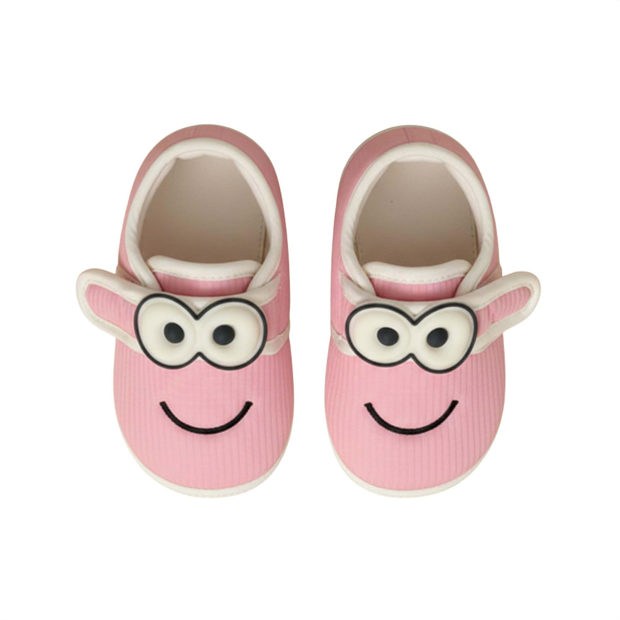 babymoo Minions Velcro Strap Anti-Skid Sneakers Booties-Pink-picture-0