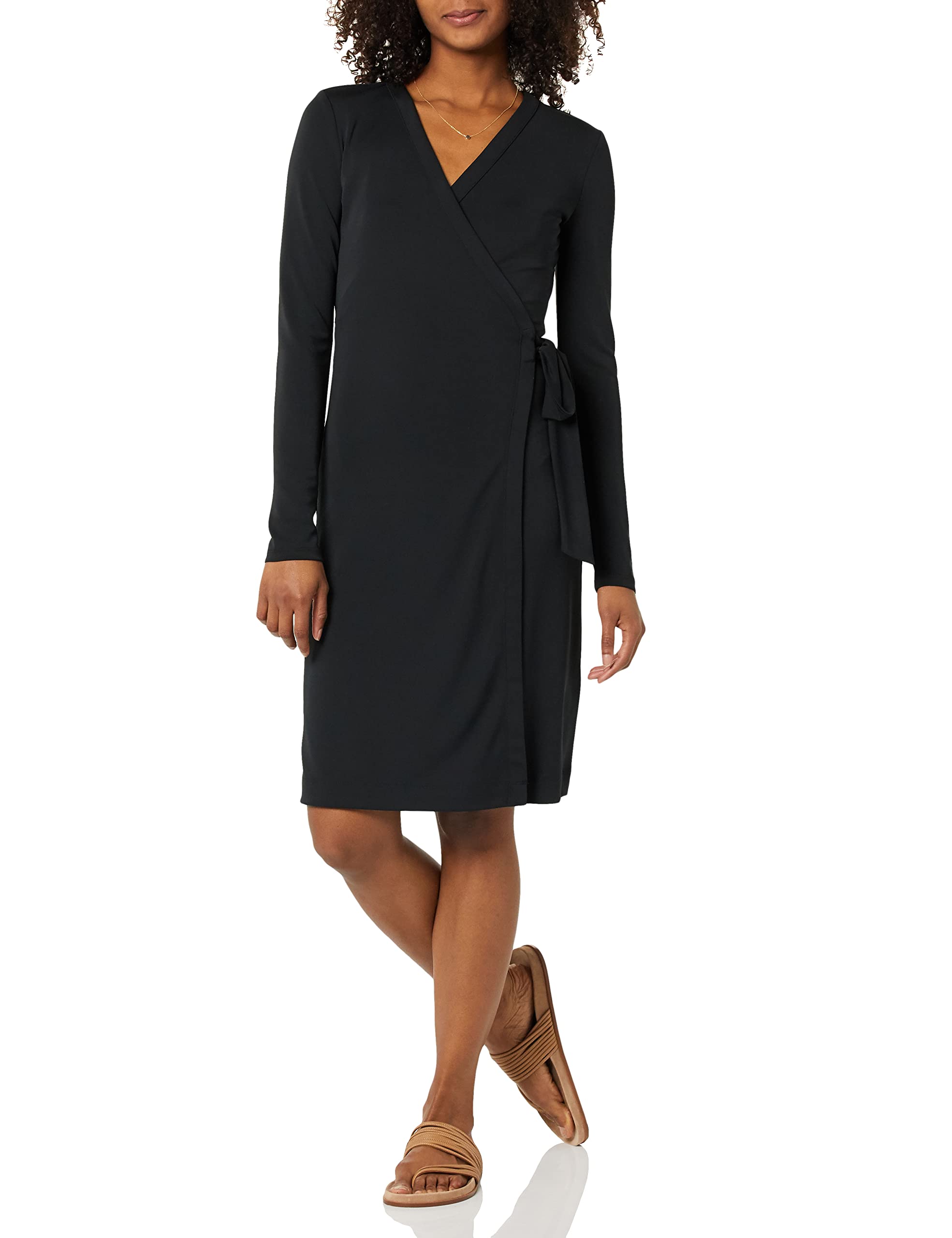 Amazon Essentials Donna Abito A Portafoglio Firmato A Maniche Lunghe