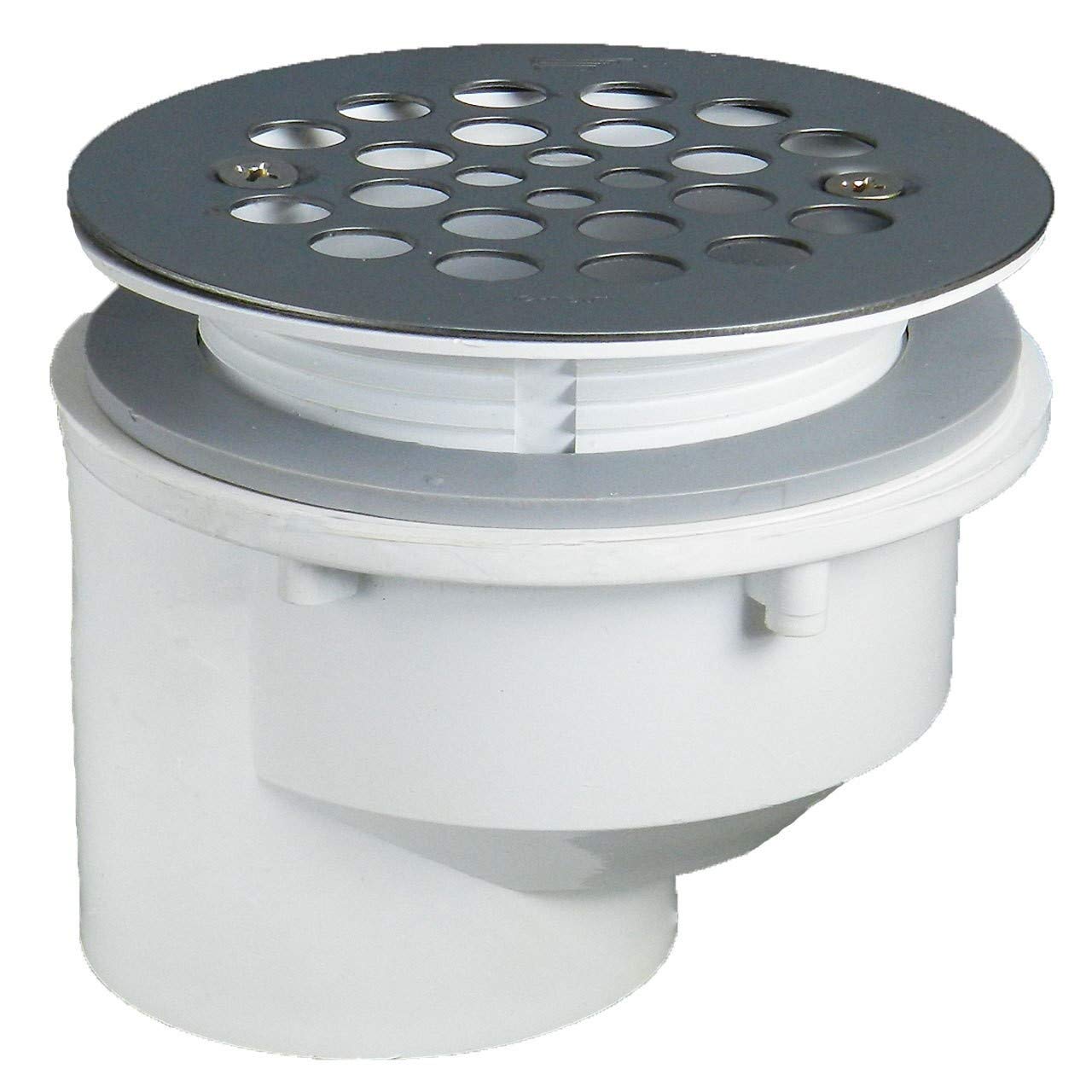 PFG610 Offset Fiberglass Shower Stall Drain with Stainless Steel Strainer/Coarse Threads
