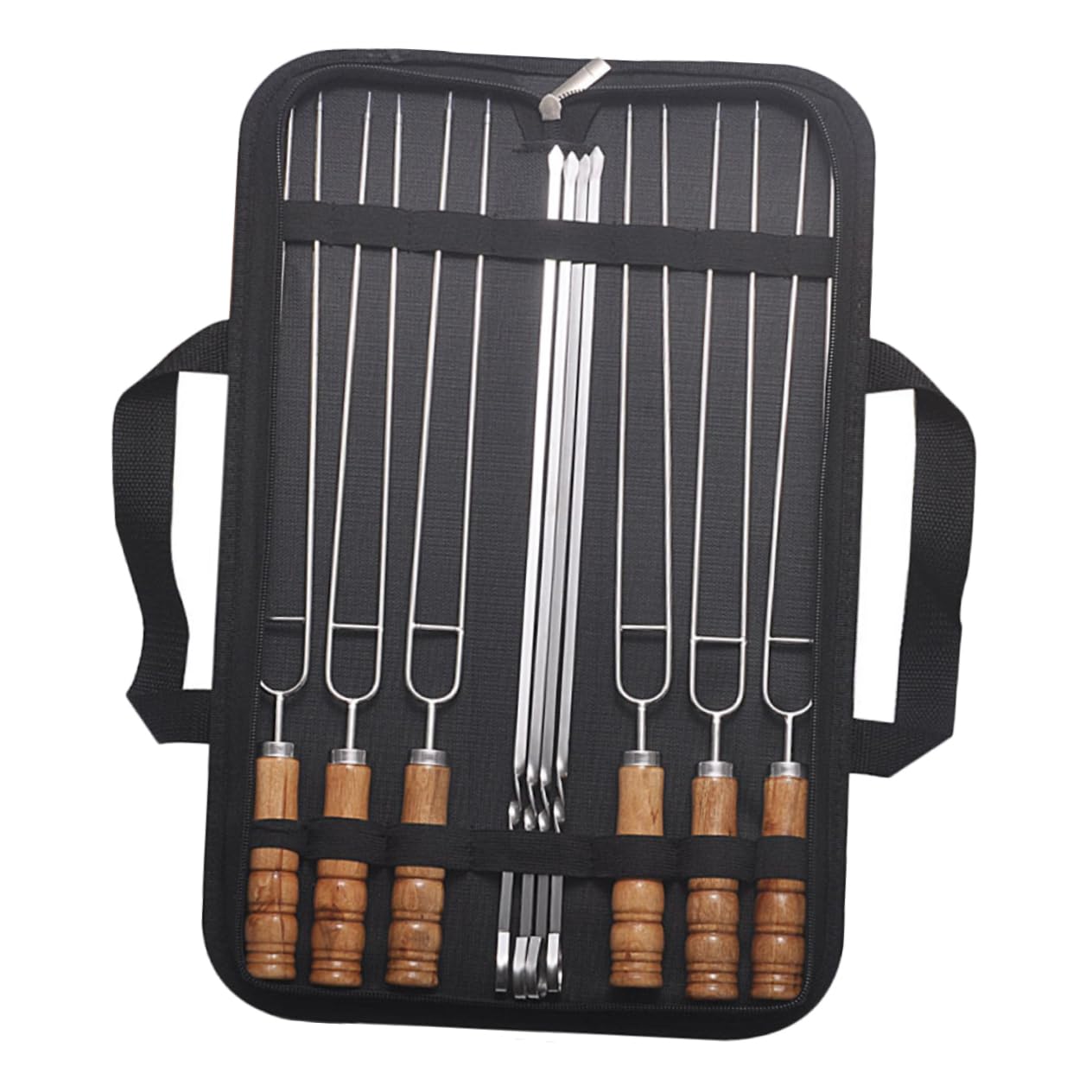 ibasenice Spiedini in Inossidabile per Barbecue 10 Pezzi Spiedini Lunghi per Grigliate Utensili Resistenti e Sicuri per Kebab e Carne