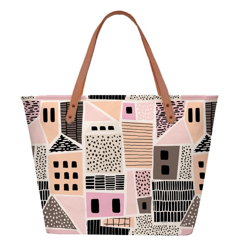 The Purple Tree Oversized Tote Bag For Women, House Tote Bags for Women with Zip, College Bag for Girls, Tote Bag for Traveling & Daily Use, Gifts for Women, Large Capacity Handbag (B0C9X5ZY6J) Amazon Price History, Amazon Price Tracker