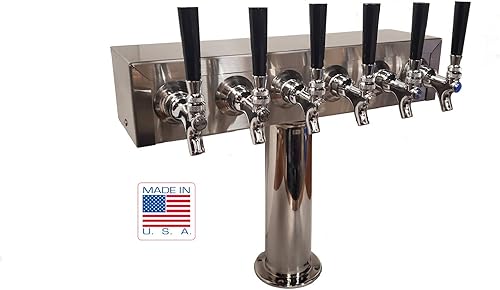 Torre de cerveza de barril, 6 grifos SS304 Contacto, Plata