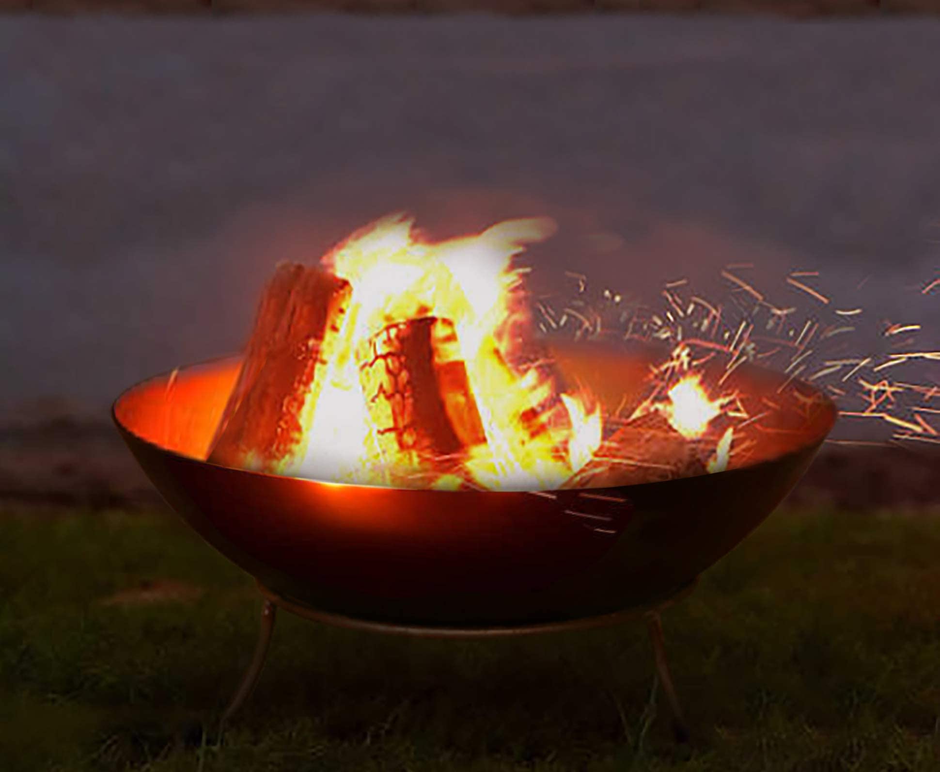 Köhko Braciere Marbela-XL, ca. 55 x 55 x 23 cm, in acciaio con 3 piedi, per barbecue, barbecue, campeggio, serata meravigliosa in spiaggia, giardino, terrazza, gillabend…