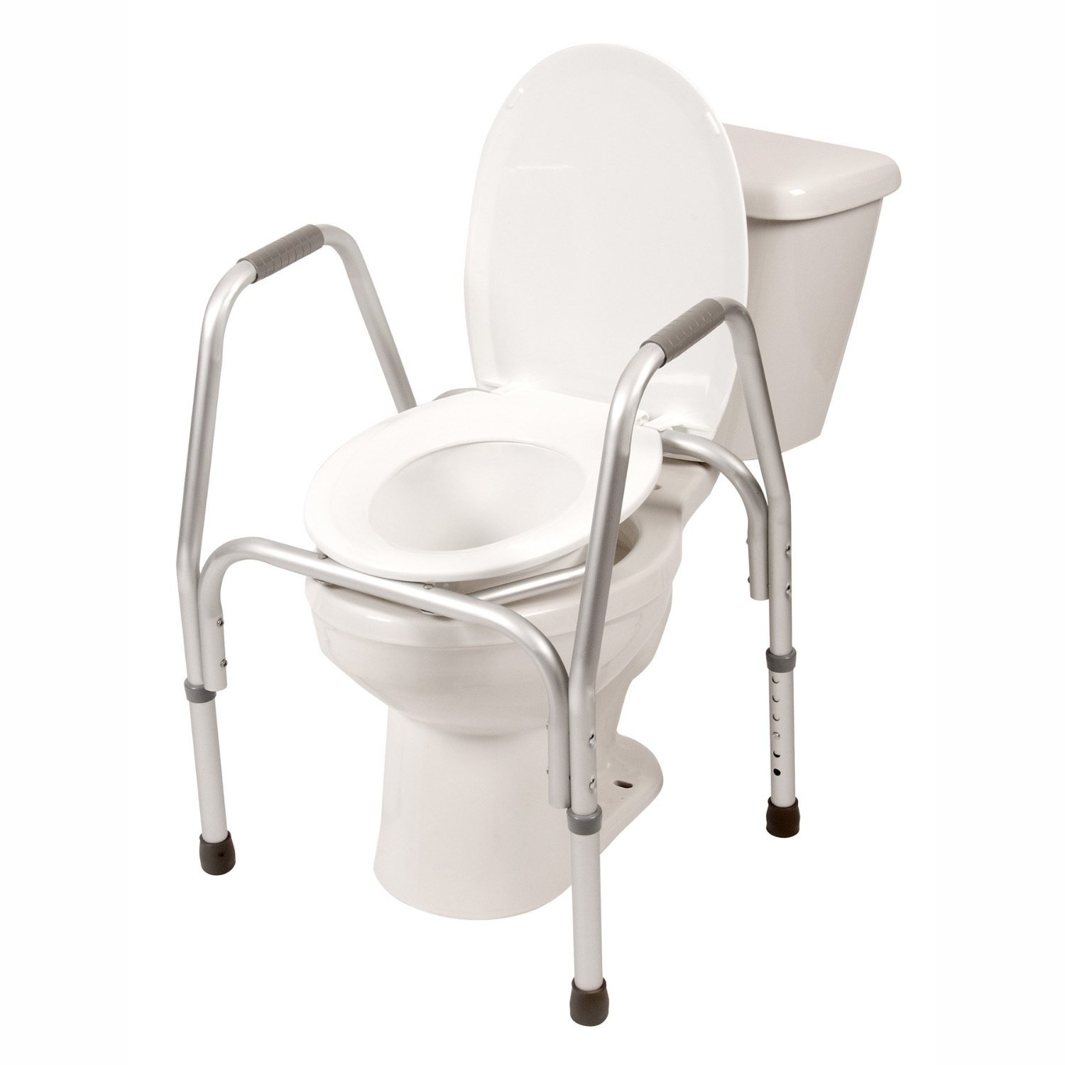 IPU ELT817 P FRSB Elite Shower Chair Commode with Footrest and Safety Belt for use Over existing Toilet, Bedside, and in The Shower (Blue)