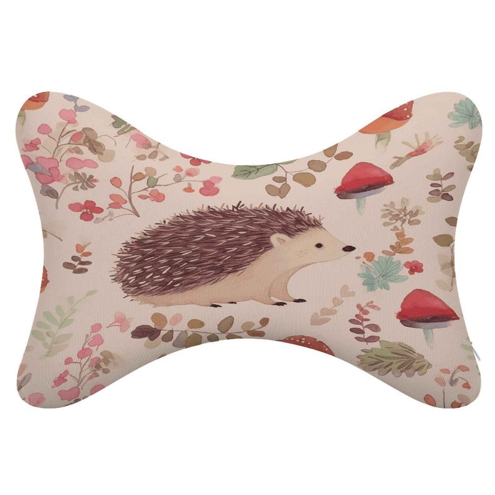 VstaDank Lovely Hedgehog Car Neck Pillows 2 Pack Removable Ergonomic Cervical Support Pillow Fashion Cozy Bone Shaped Pillows Soft Car Headrest Pillow for Office Airplane Most Car
