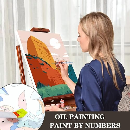 Miniatura 2 de LWZAYS Pintura por números para adultos, pintura por números, paisaje de montaña y lago, sin marco, pintura al óleo, pinturas acrílicas para arte de