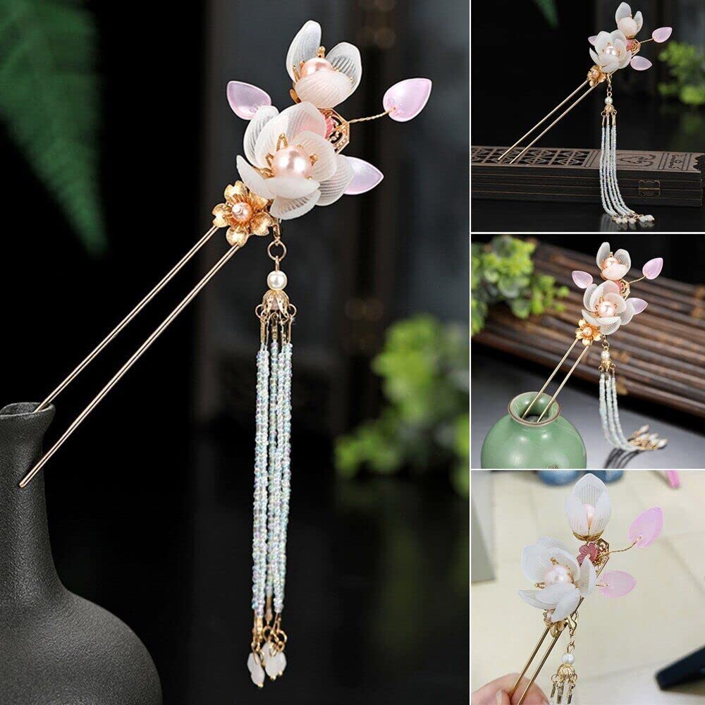Chińska spinka do włosów,Vintage Hair Chopstick,Chiński styl Hanfu Hair Stick Women Metal Glaze Hair Fork Pałeczki do włosów Spinka do włosów