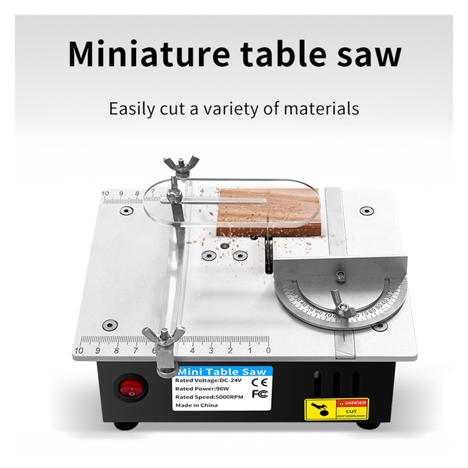 Mini Sierra de mesa multifuncional de 96W y 24V, sierras eléctricas de escritorio, máquina cortadora de torno de banco for carpintería, herramienta de corte DIY, hoja de 63mm