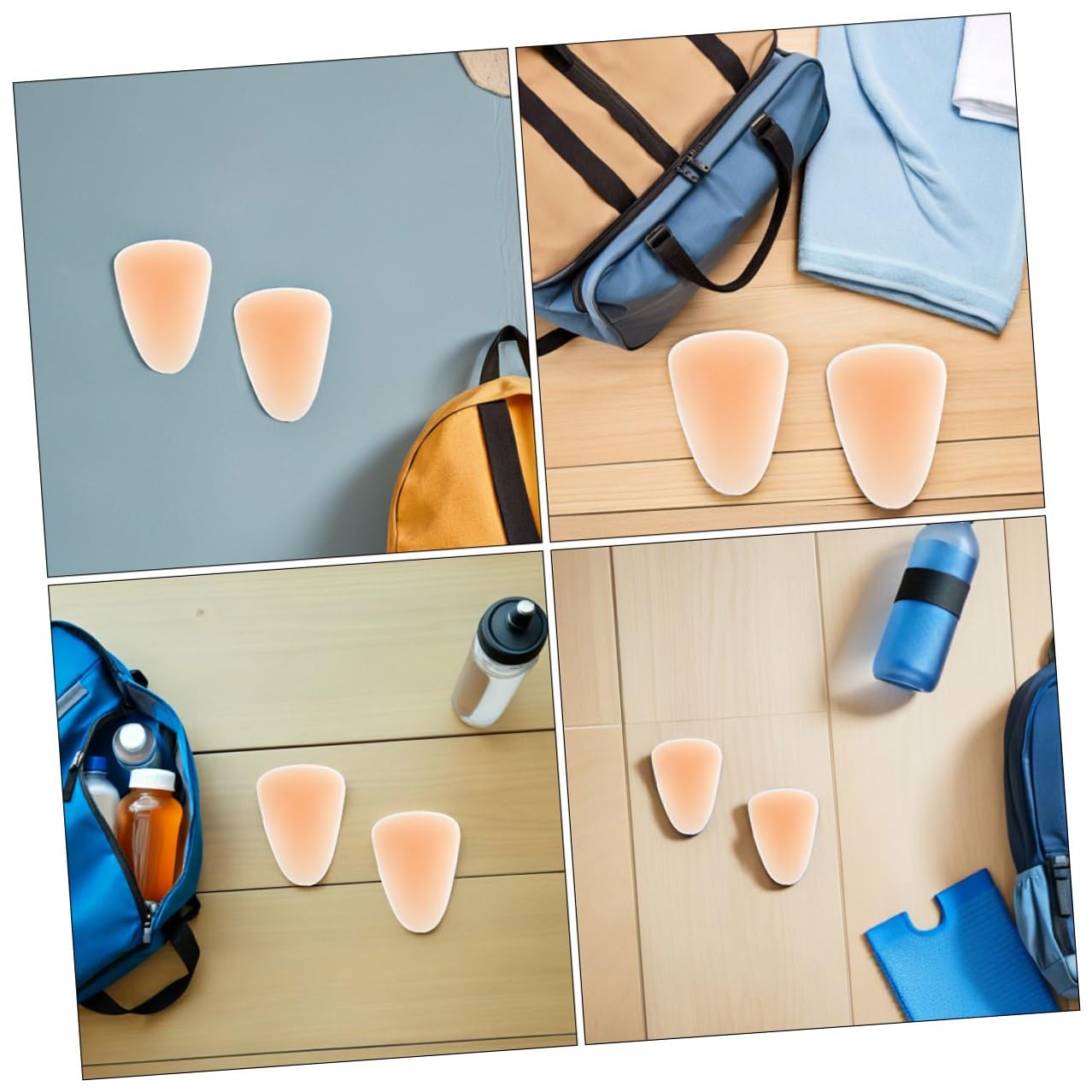 Ginocchiere per Protezione del Ginocchio Beige 4 Pezzi in Silicone Vestibilità Aderente e Protezione da Cadute per Pattinaggio su Ghiaccio e Indoor