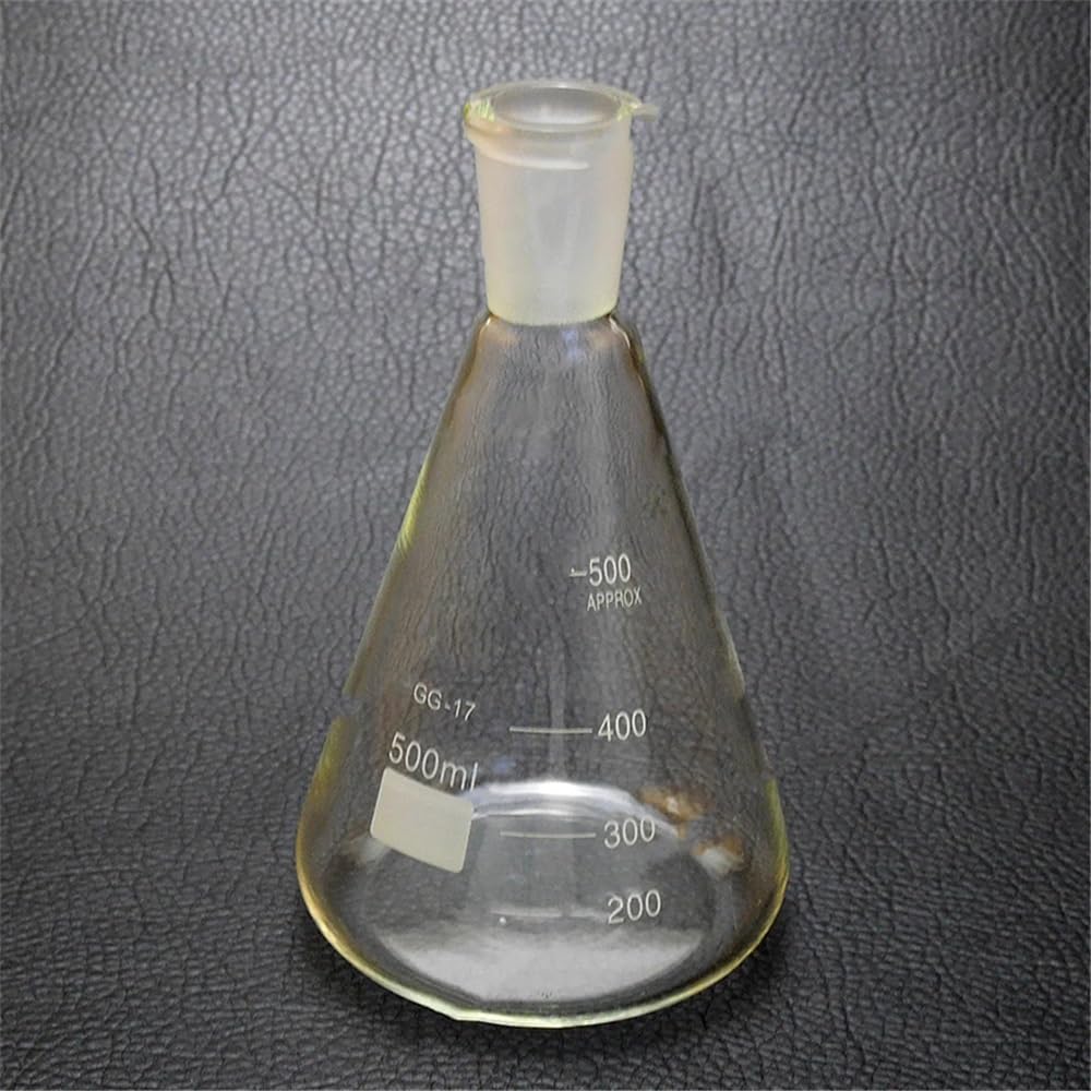 Vetreria da laboratorio Beuta di Erlenmeyer in vetro 24/40 da 500 ml con giunto smerigliato Vetreria da laboratorio