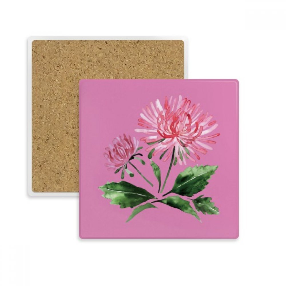 Dessous de verre pierre absorbante aquarelle chrysanthème pour stopper les taches