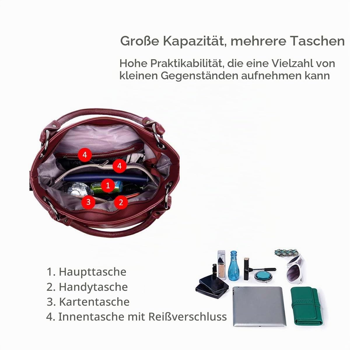 NICOLE&DORIS Modische Damen-Umhängetasche, einfache Umhängetasche für Damen, weiches PU-Leder