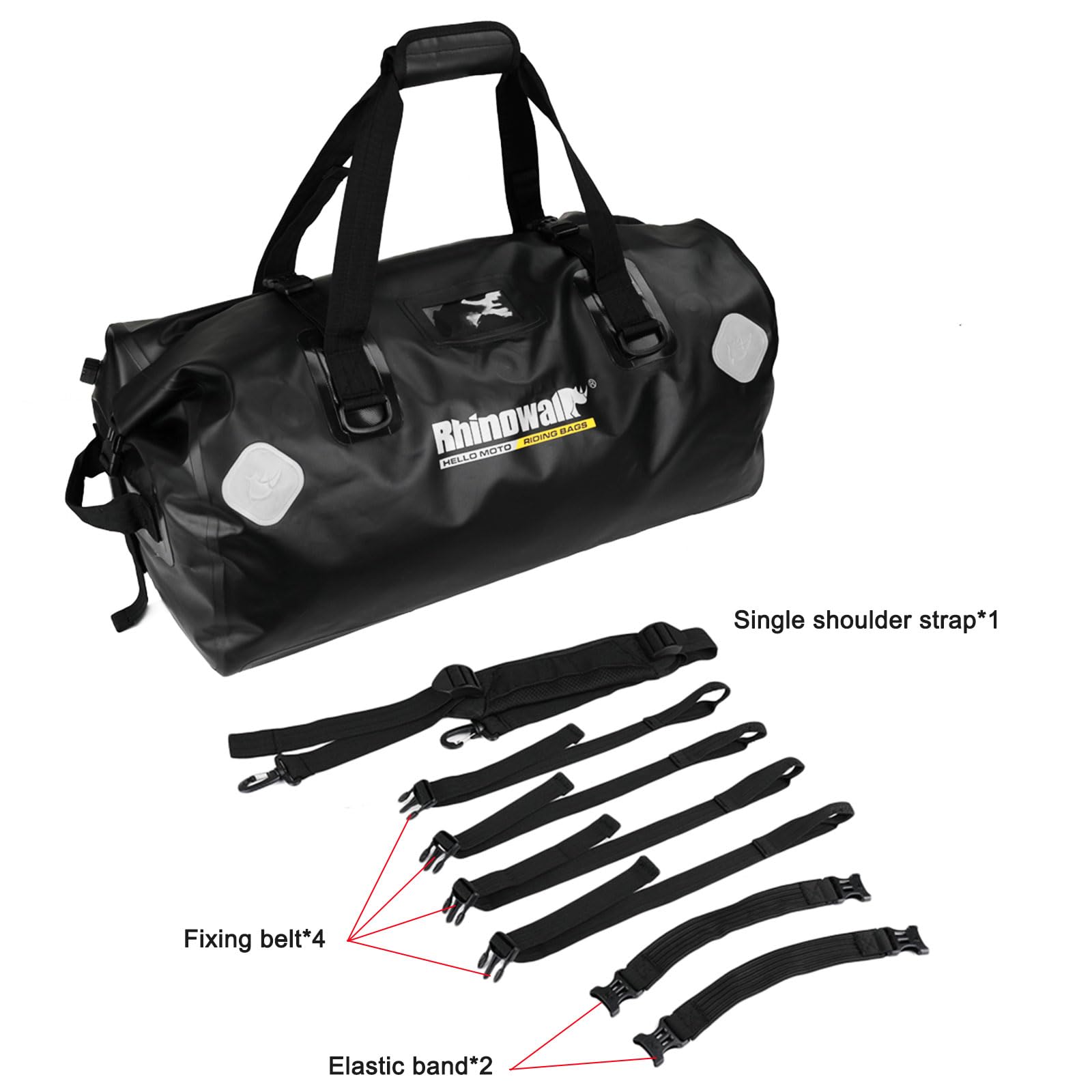 WILDKEN 65L Bolsa Moto Asiento Trasero Impermeable Alforjas Moto con Tracolla Bolsa Trasera Moto Bolsa de Viaje per Moto para los Hombros Adecuada para Ciclismo, Camping, Deportes