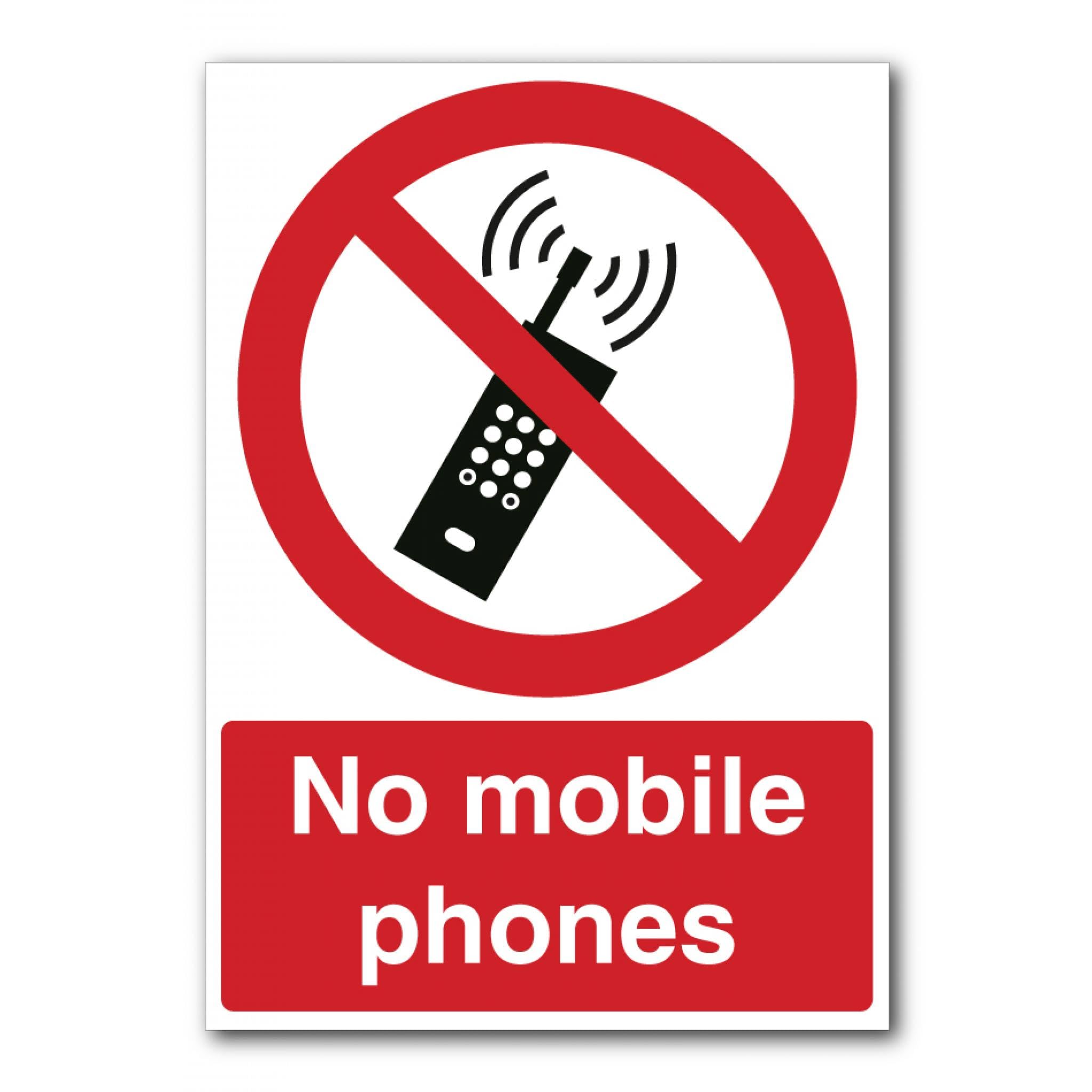 No Mobile Phones Sign, 12x8 Inch Metal Tin Sign, Usage Prohibition Plaque for Workshops, Labs and Concentrated Working Zones