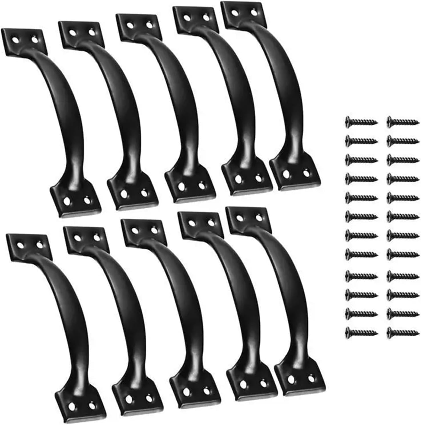 Gkirqvpe Black 10Pcs Cabinet Knobs, Black Iron Cabinet Knobs, Pack Of 6-12, 4.68X1.06x1.02in(Black 10Pcs)