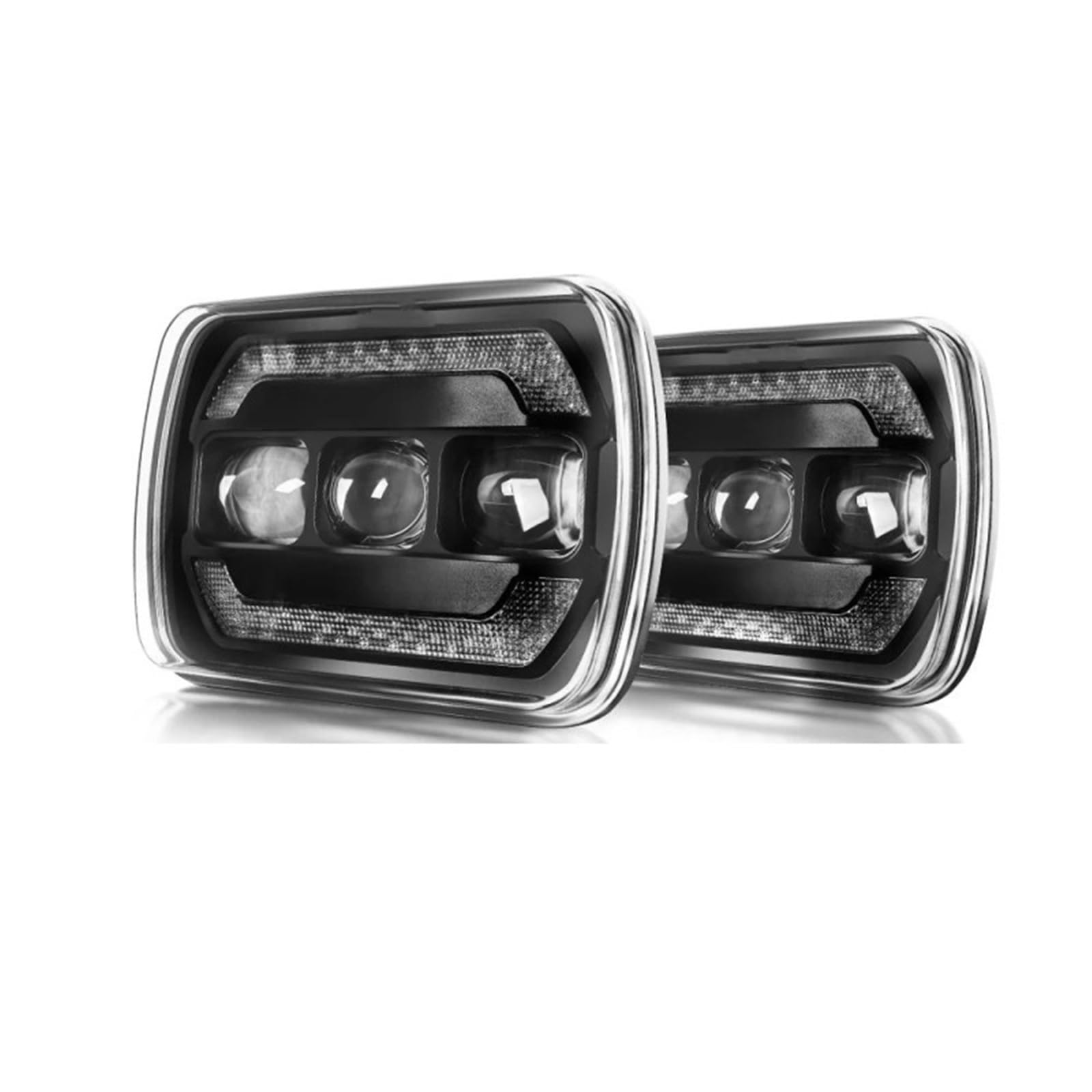 Dla Jeepa Cherokee XJ Wrangler YJ I Chevroleta 1984-2012 Zestaw Reflektorów Przednich DRL Z Kierunkowskazami światło przednie