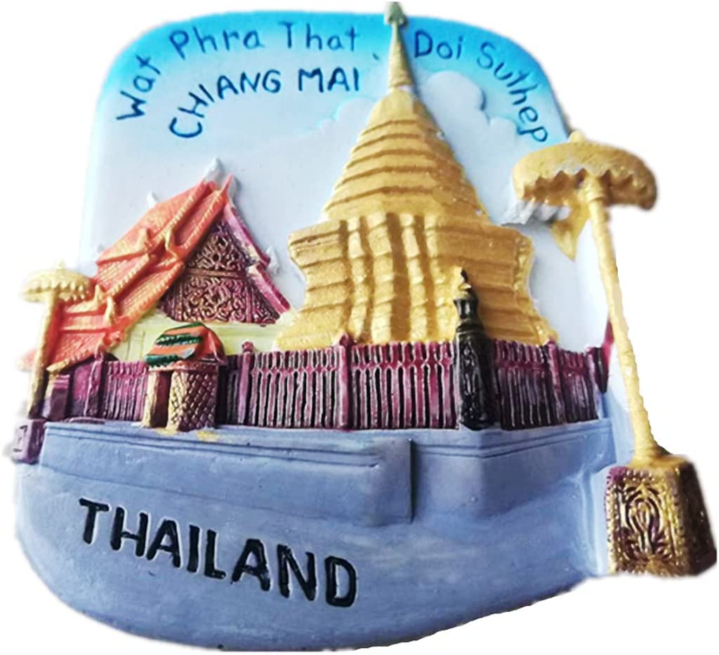 Altko Chiang Mai Thailand Chiang Mai Thailand Magnet Fridge Refrigerator Magnet Decoration Sticker Souvenir Resin Crafts Kitchen Whiteboard