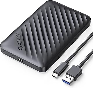 ORICO 2.5" Hard Drive Enclosure USB C to SATA III for 2.5 Inch SSD & HDD 9.5mm 7mm External Hard Drive Enclosure Support Max 6TB with UASP Compatible with WD Seagate Toshiba Samsung Hitachi(2521C3)