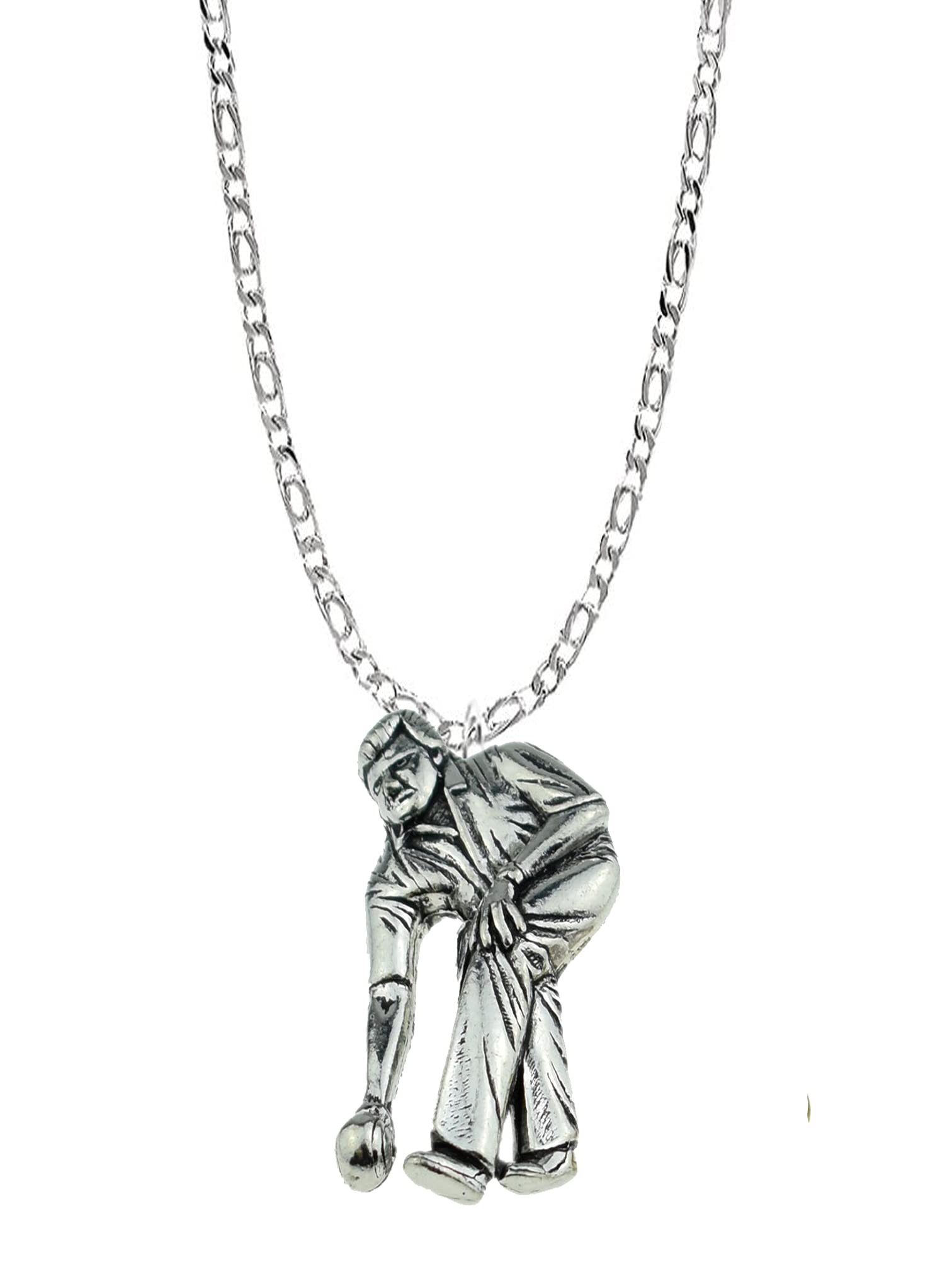 Pendentif bowling argent 925 fait à la main chaîne 40,6 cm Prideindetails