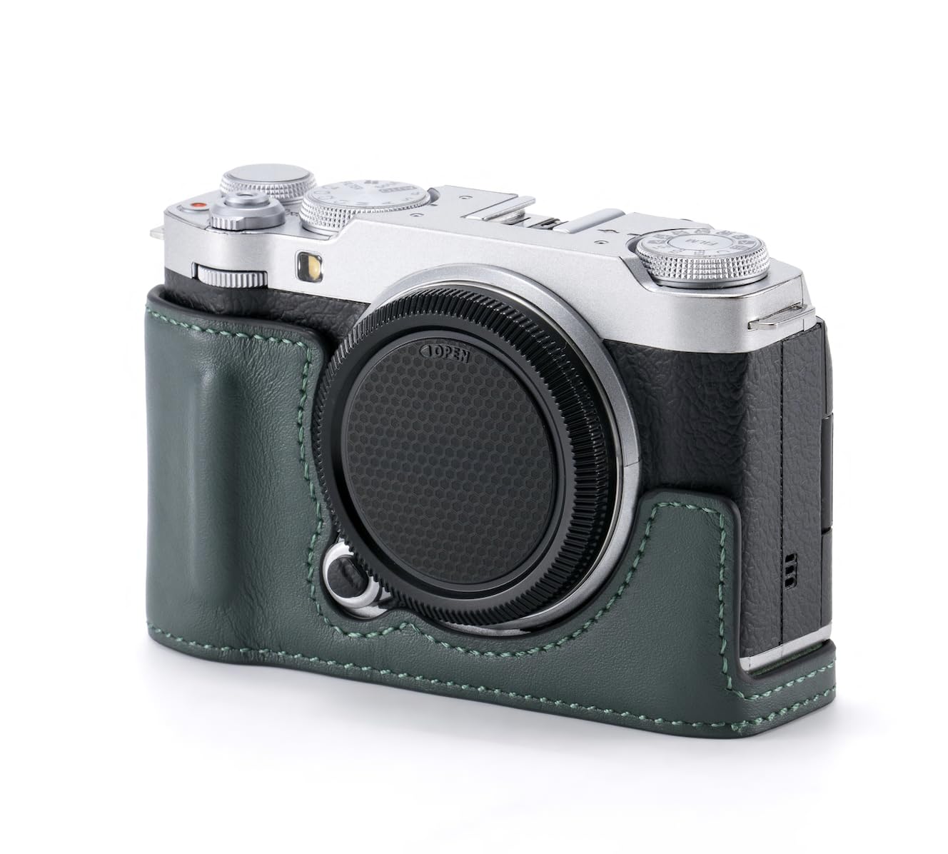 Tilta Leather Camera Case Compatible with Fujifilm X-M5 (Green) | Integrated Hand Grip | Additional Protection | Battery Access | Lightweight &