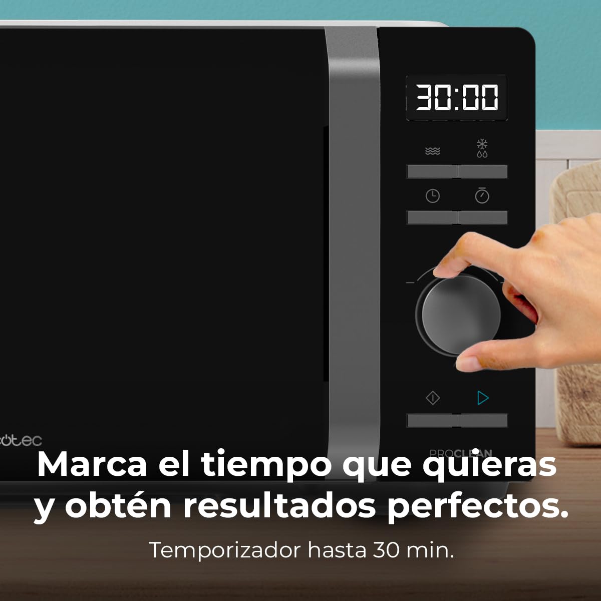 Cecotec Microondas Digital Motor Inverter 20L Proclean 5010 Inverter. 700W, 5 Niveles de Potencia, Bajo Consumo, Pantalla LED, Plato Giratorio de 245mm, Temporizador, 8 Modos