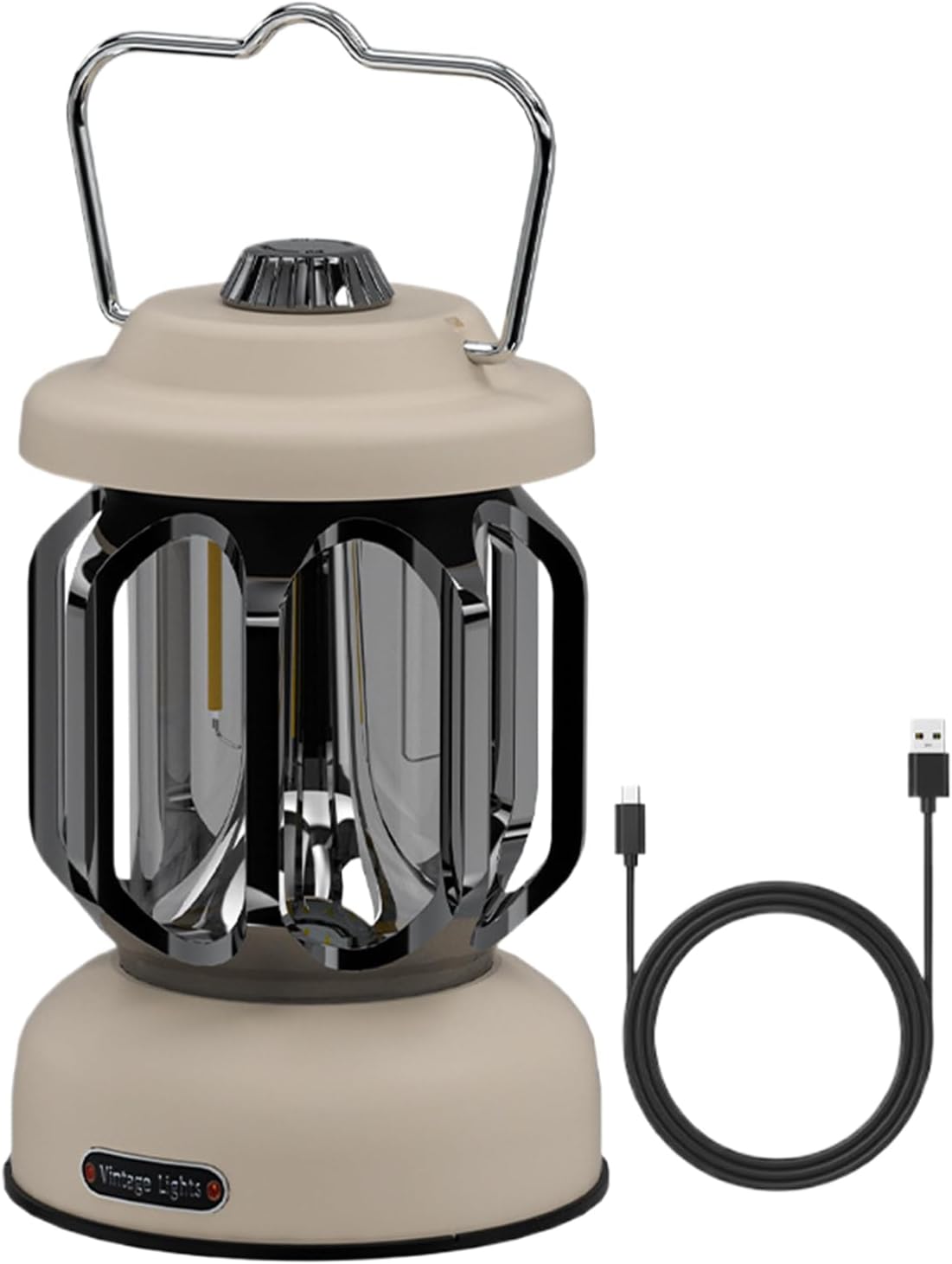 Camping Lantern Rechargeable - Led Retro USB Light, Camping Lights Lanterns with Adjustable Brightness, Travel Beach Fishing Festival Accessory, Survival Urgency Outages Bedroom Lighting Solution